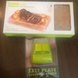 True Salty Himalayan Salt Block w/ Scraper Brush